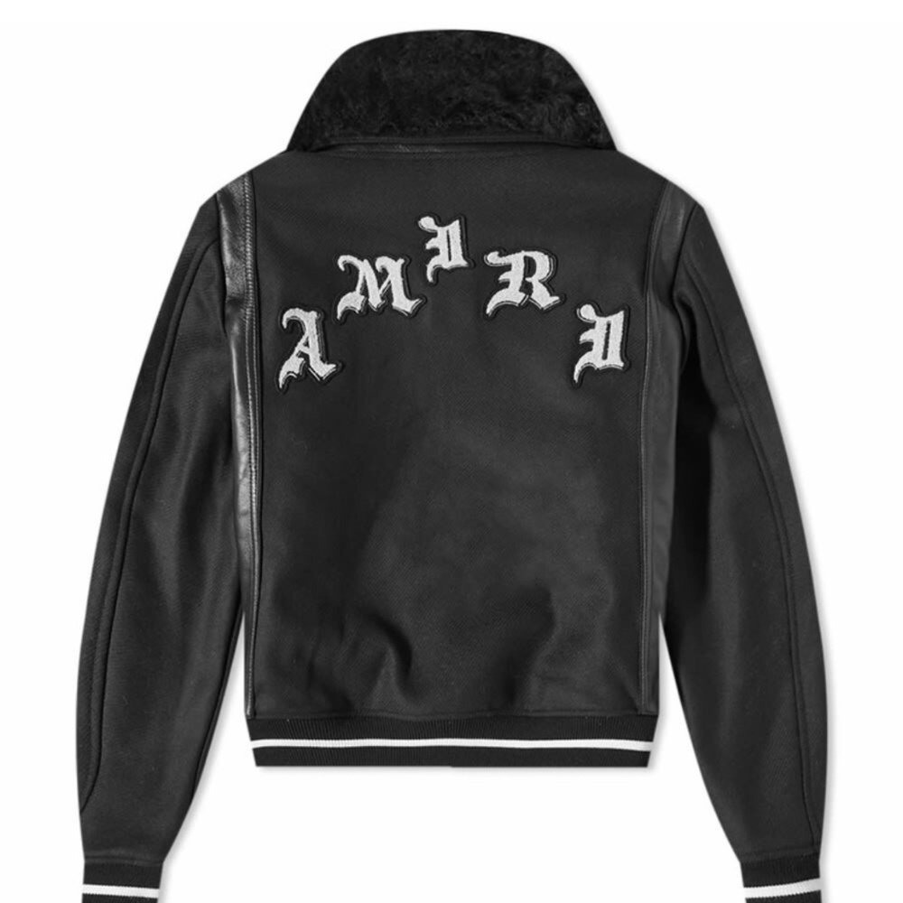 AMIRI Wes Lang Skull Varsity Jacket in Black